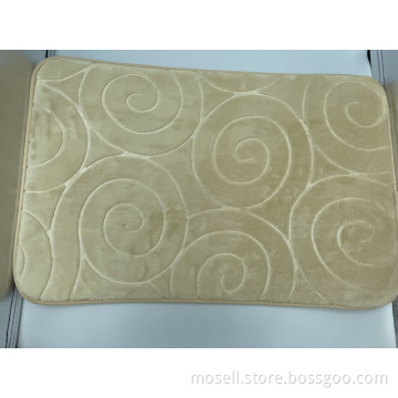 Washable Khaki Comfortable Suede Bathroom Mats